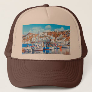 Casquette ldp MYKONOS - bateaux de pêche - port - panorama