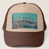 Casquette ldp MYKONOS - vue de la mer des moulins à vent - (Devant)