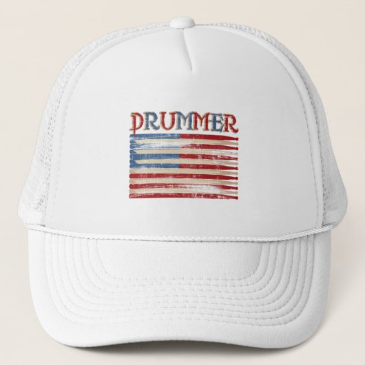 Casquette Le batteur affligé de drapeau des Etats-Unis de (Devant)
