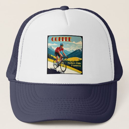 Casquette Le Café Fait Que Cela Se Passe En Cyclisme (Devant)