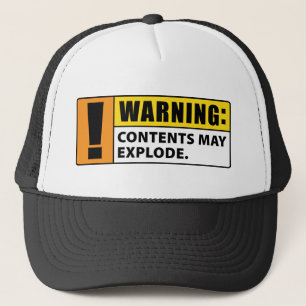 Casquette Le contenu d'avertissement peut éclater