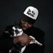 Casquette Le Dogfather s'amuse en noir et blanc en disant :