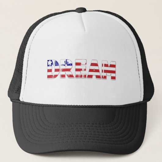 Casquette Le mot "Dream" avec drapeau américain (Devant)
