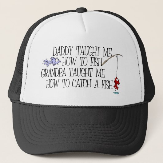 Casquette Le papa m'a enseigné comment pêcher… (Devant)