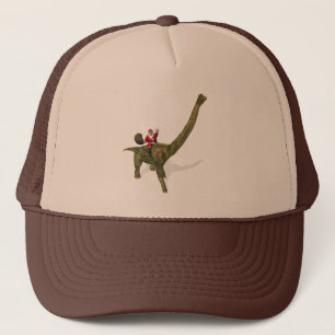 Casquette Le Père Noël À cheval Sur Brachiosaurus