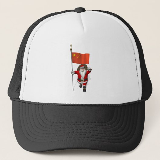 Casquette Le Père Noël Avec Drapeau De Chine (Devant)