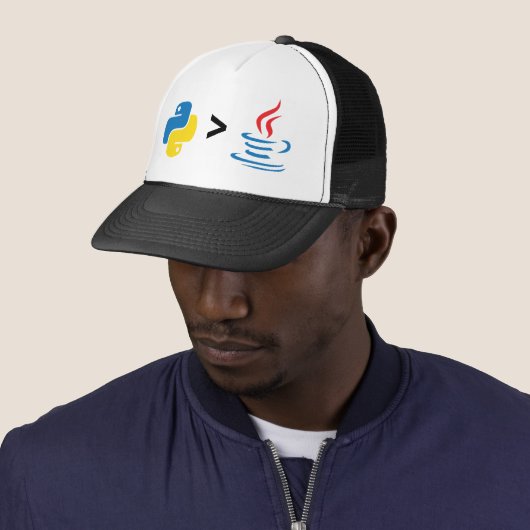 Casquette Le python est plus grand que Java. Python contre (En situation)
