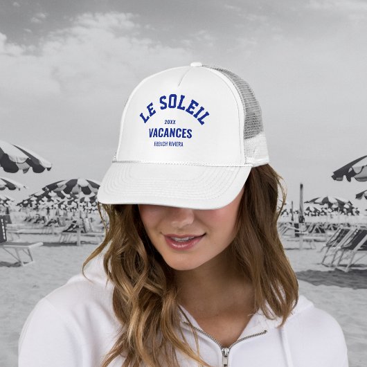 Casquette Le Soleil Vacances Côte d'Azur Bleu Azur