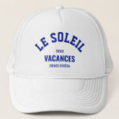 Casquette Le Soleil Vacances French Riviera Azur Bleu (Devant)
