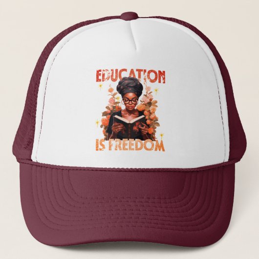 Casquette L'éducation est la liberté Livres enseignants Hist (Devant)