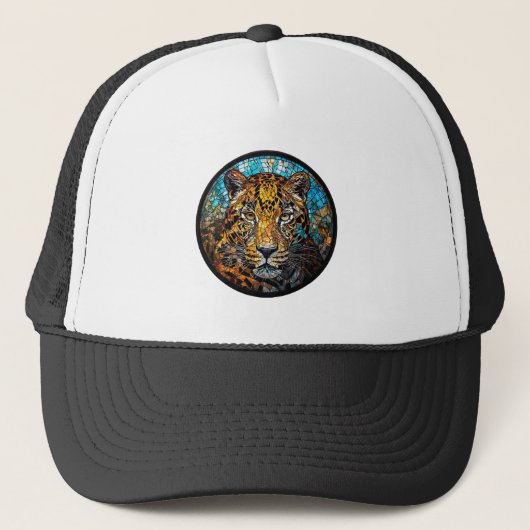 Casquette Léopard aux tons chauds et froids (Devant)