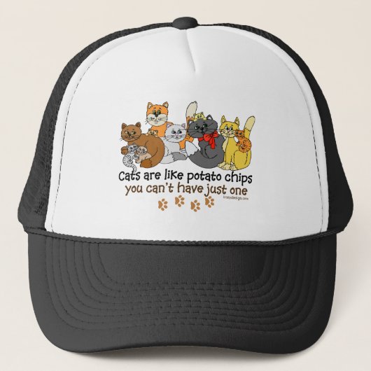 Casquette Les chats sont comme des chips (Devant)