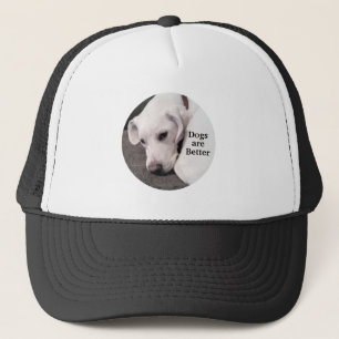Casquette Les chiens sont mieux Photo de mignon blanc chiot