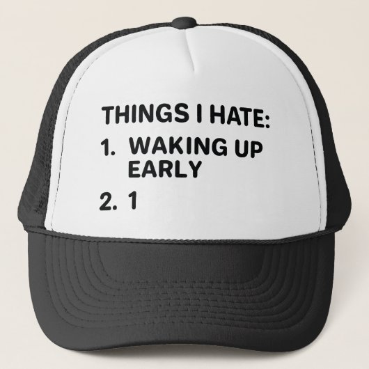 Casquette Les choses que je déteste (Devant)