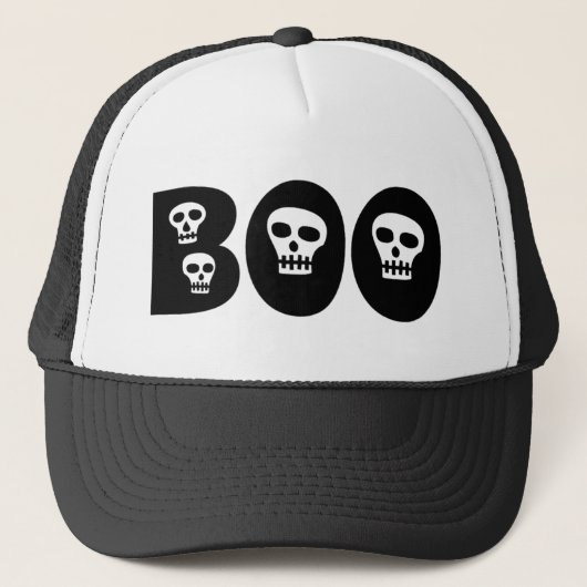 Casquette Les Crânes d'Halloween "Boo" (Devant)