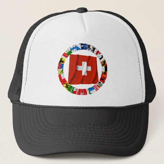 Casquette Les drapeaux des cantons de la Suisse (Devant)