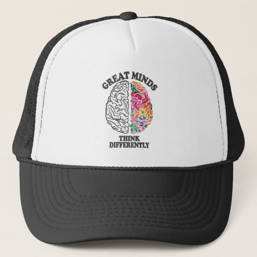 Casquette Les grands esprits pensent différemment Cerveau (Devant)