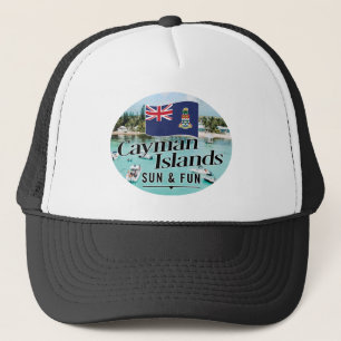 Casquette "Les Îles Caïmans Soleil & Amusement" Avec Drapeau