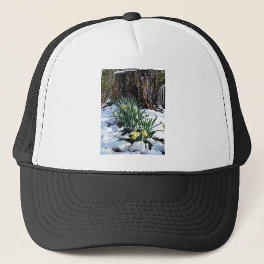 Casquette Les jonquilles jaunes dans la neige (Devant)