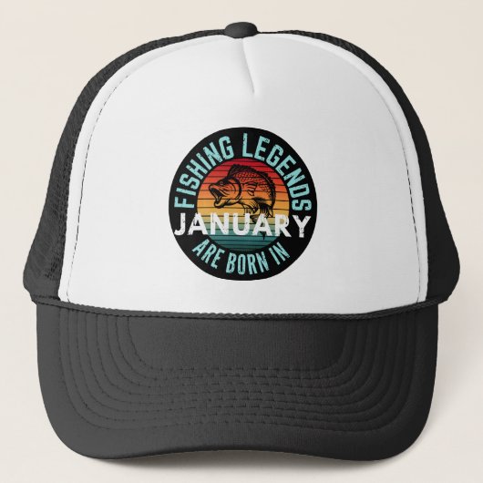 CASQUETTE LES LÉGENDES DE PÊCHE NÉCESSITENT JANVIER (Devant)