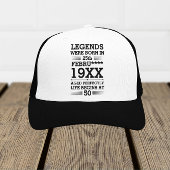 Casquette Les légendes personnalisées sont nées à la date Mo