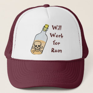Casquette Les pirates travailleront pour le rhum