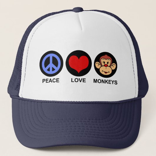 Casquette Les singes Peace Love (Devant)