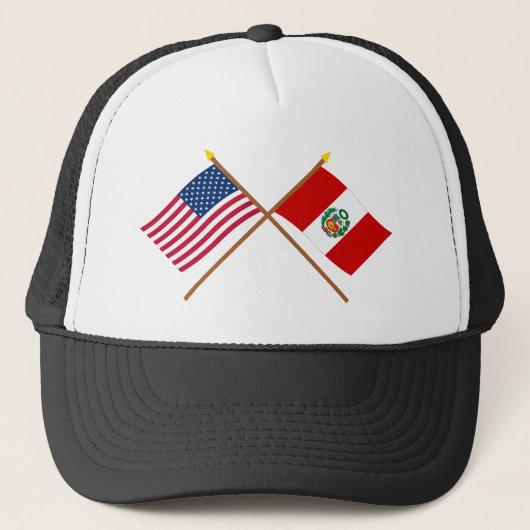 Casquette Les USA et drapeaux croisés par Pérou (Devant)