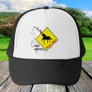 Casquette Les vrais hommes chevauchent des chevaux & Black H