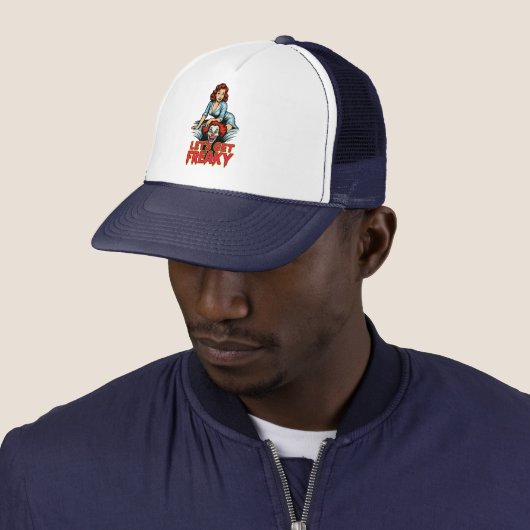 Casquette Let’s Get Freaky – Retro Pin-Up & Creepy Clown (En situation)