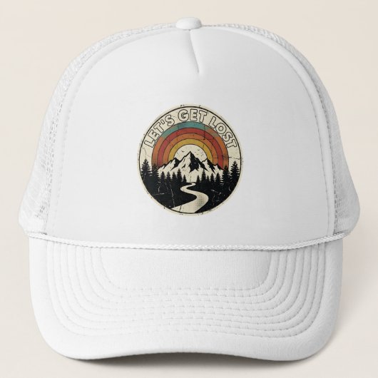 Casquette Let’s Get Lost Retro Mountain Adventure Outdoor (Devant)