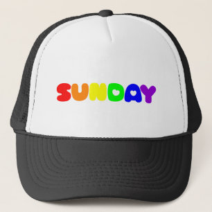 Casquette Lettering Design ‘Sunday’ dans Rainbow Colors