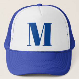 Casquette LETTRE Bleue BLANCHE INITIALE MONogramme Moderne