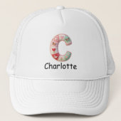 Casquette Lettre C initiale en patchwork matelassé pour la n (Devant)