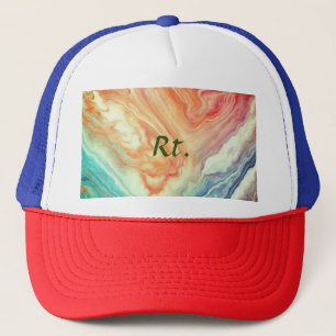 Casquette Lettre de nom ajoutée abstraite géométrique marbre