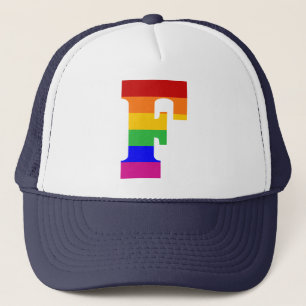 Casquette Lettre F d'arc-en-ciel