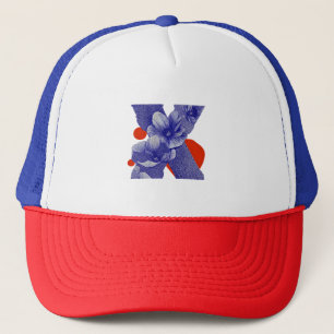Casquette Lettre florale X – Conception botanique géométriqu