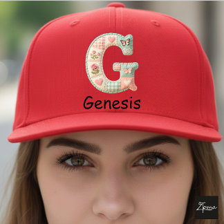 Casquette Lettre G initiale en patchwork matelassé pour la n