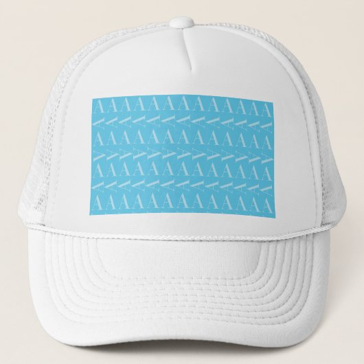Casquette Lettre initiale A, Aqua Blue (Devant)