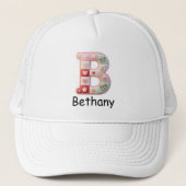 Casquette Lettre initiale B en patchwork matelassé pour la n (Devant)