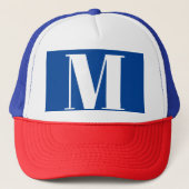 Casquette LETTRE INITIALE Bleu Profond Monogramme Moderne De (Devant)