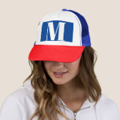 Casquette LETTRE INITIALE Bleu Profond Monogramme Moderne De (En situation)