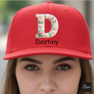 Casquette Lettre initiale D en patchwork matelassé pour la n