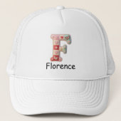 Casquette Lettre initiale F en patchwork matelassé pour la n (Devant)