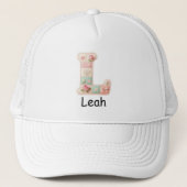 Casquette Lettre initiale L en patchwork matelassé pour la n (Devant)