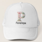 Casquette Lettre initiale P en patchwork matelassé pour la n (Devant)