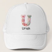 Casquette Lettre initiale U en patchwork matelassé pour la n (Devant)