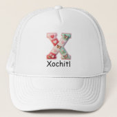 Casquette Lettre initiale X en patchwork matelassé pour la n (Devant)