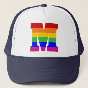 Casquette Lettre M d'arc-en-ciel
