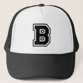 Casquette Lettre noire "B" initiale (Devant)